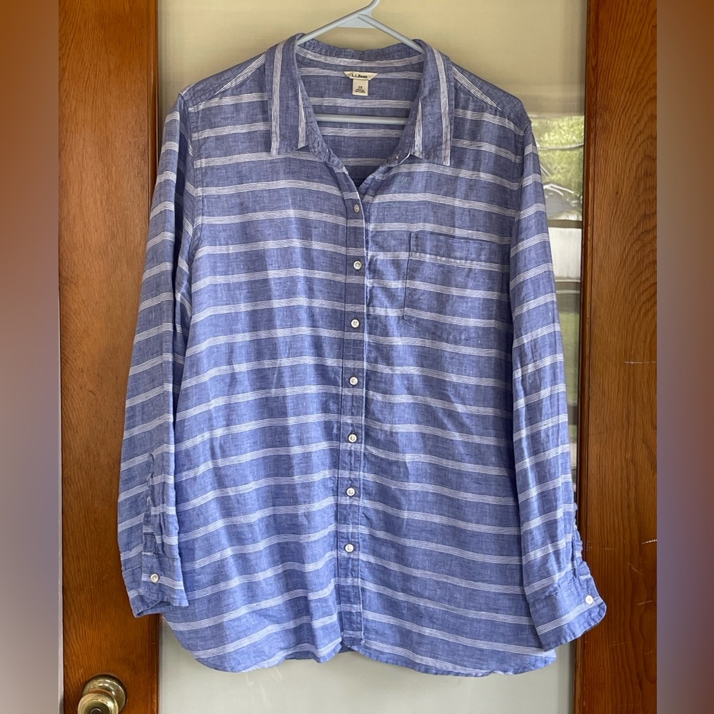 LLBean striped linen shirt Cool & breezy!